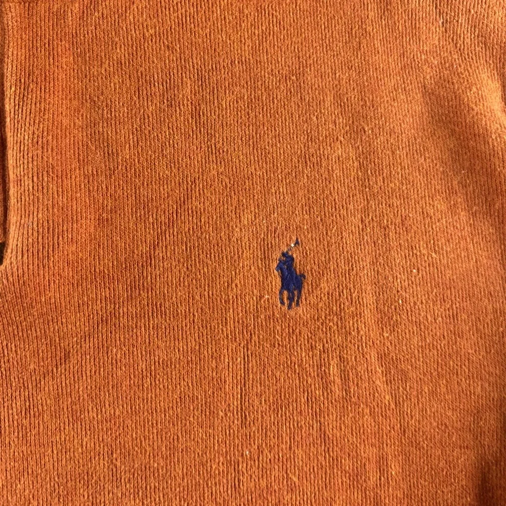 Polo Ralph Lauren Sweater Mens 2XL Orange 1/4 Zip Pullover Mock Neck Preppy
